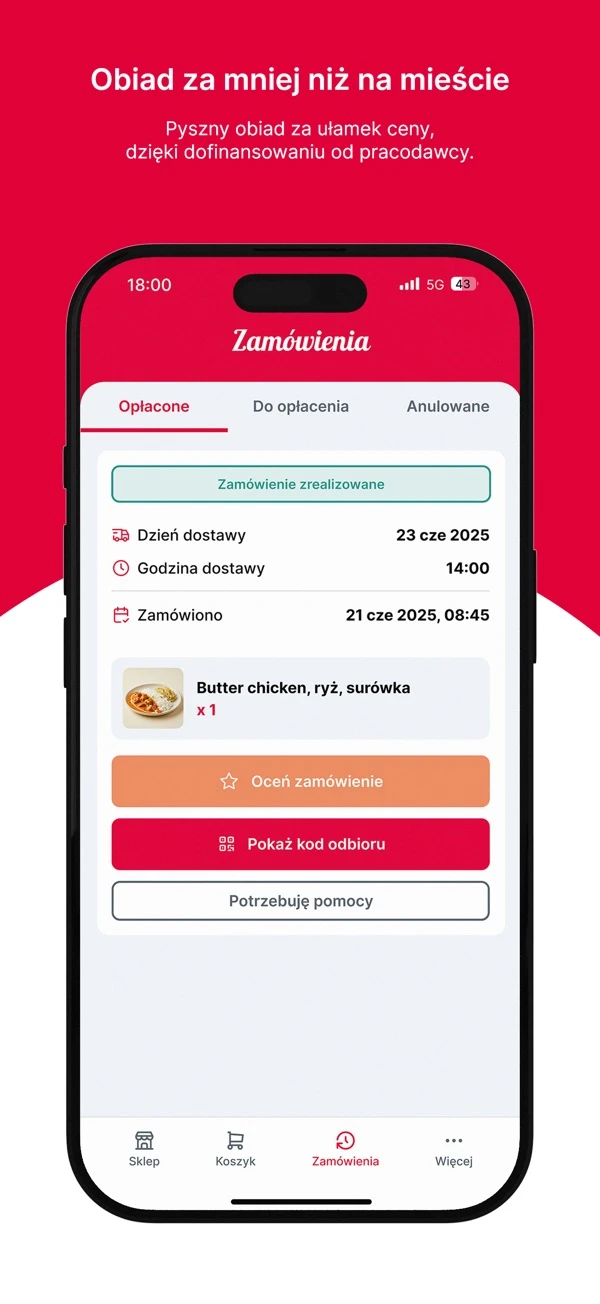 Posiłek+ – ekran 3