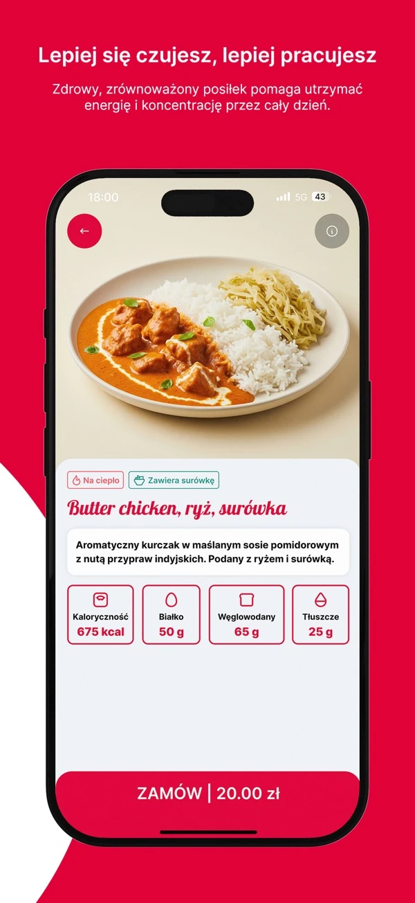 Posiłek+ – ekran aplikacji